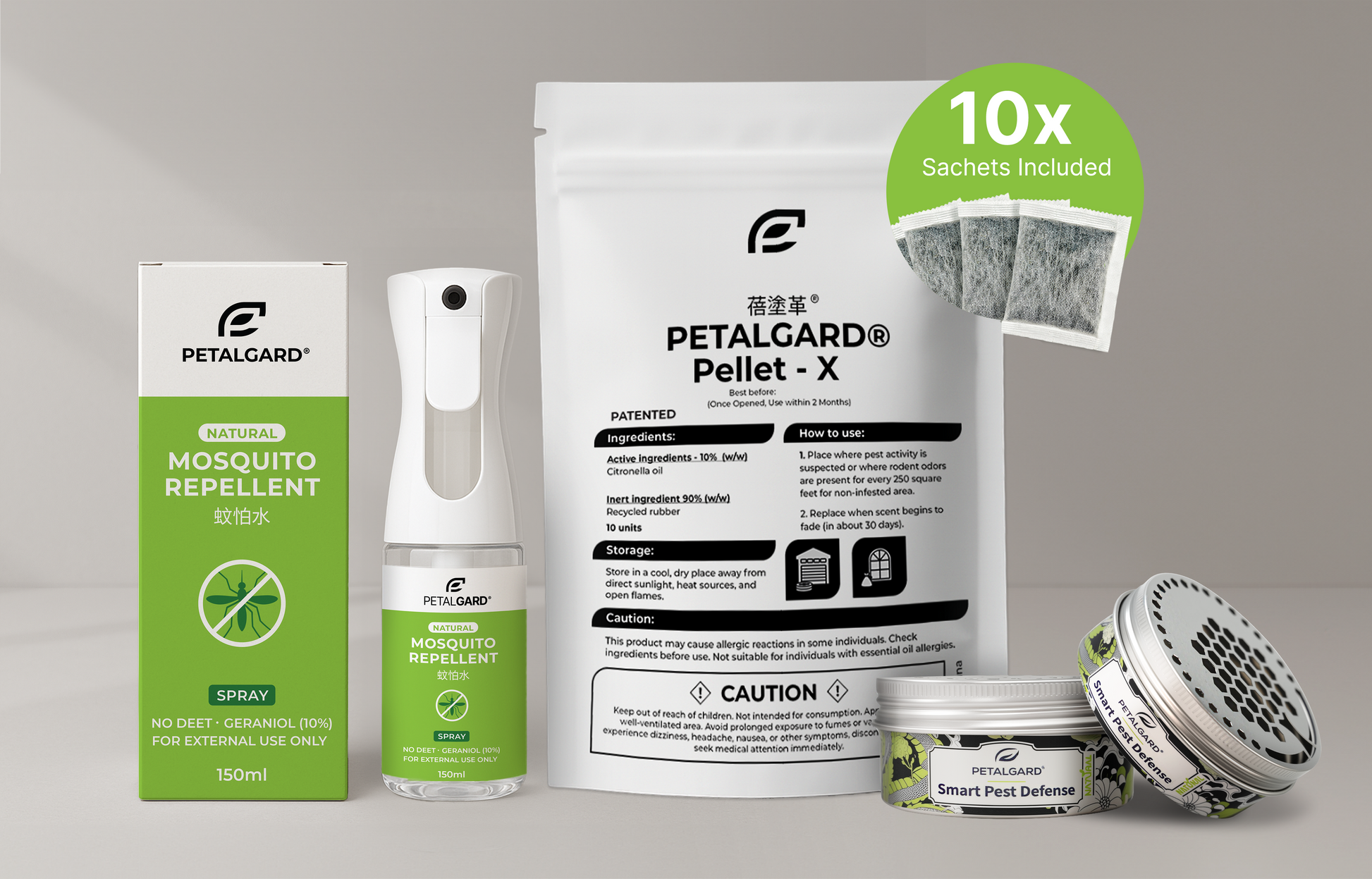 PetalGard® - Award-Winning Green Mosquito Starter Kit  (Up to 10 months Protection)